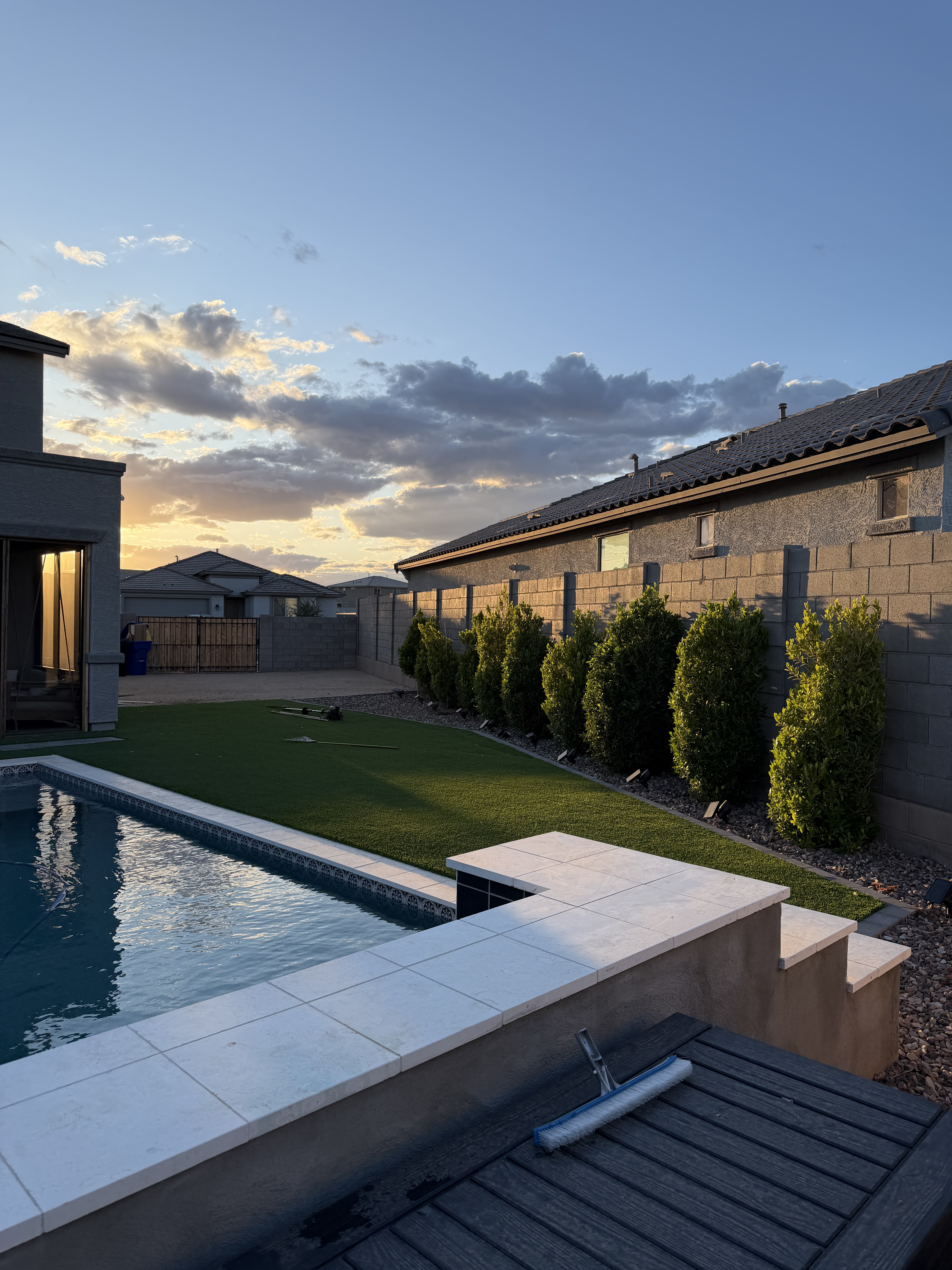 Clean backyard turf and pool — West Valley AZ — CNC Lawncare
